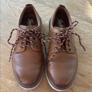 Florsheim Kids Tan Leather Lace-Up Oxfords